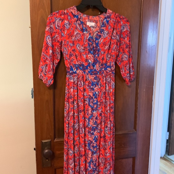 Beautiful Japna midi dress w fabric covered buttons all the way down front 😍😍 - Picture 3 of 11